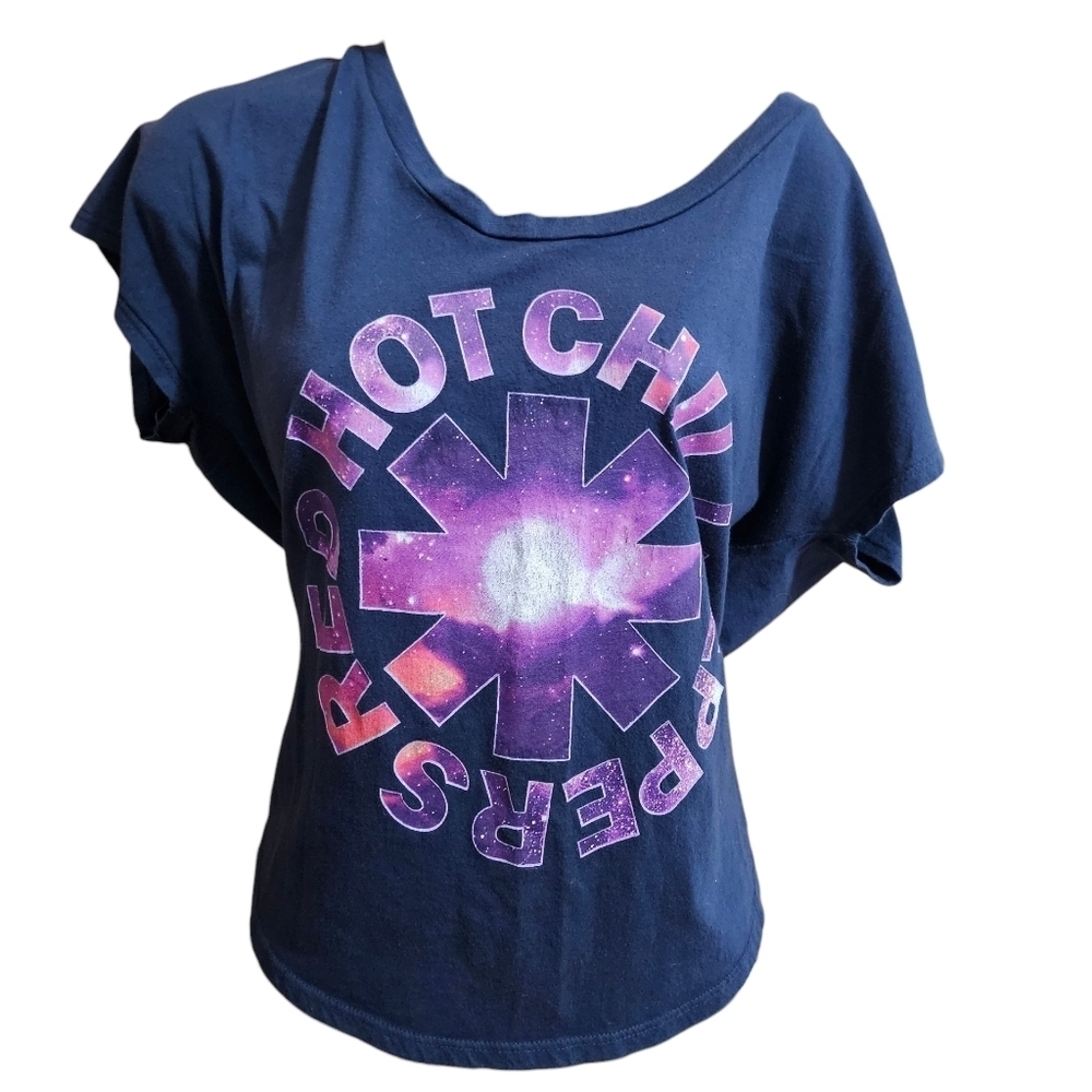 Red Hot Chlli Peppers Blue Galaxy Fill Cropped Top